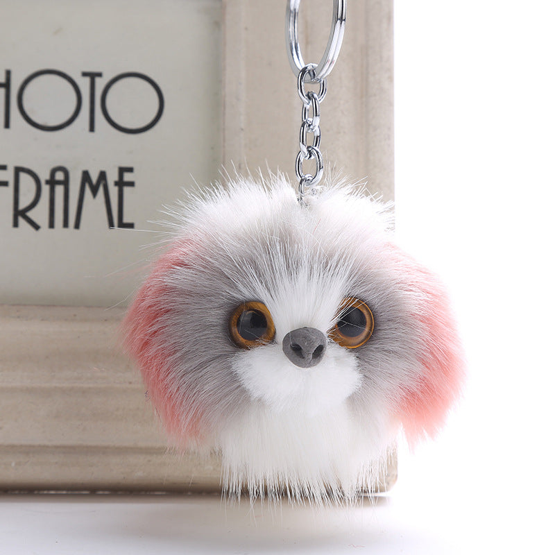 Wholesale Puppy Fur Ball Keychain
